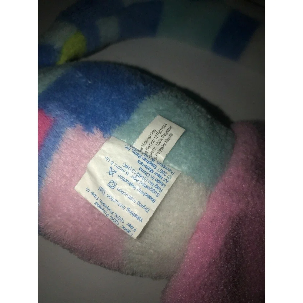 Stephan Baby Security Blanket Bunny Rabbit‎ Stripes Pink Blue Green Lovey